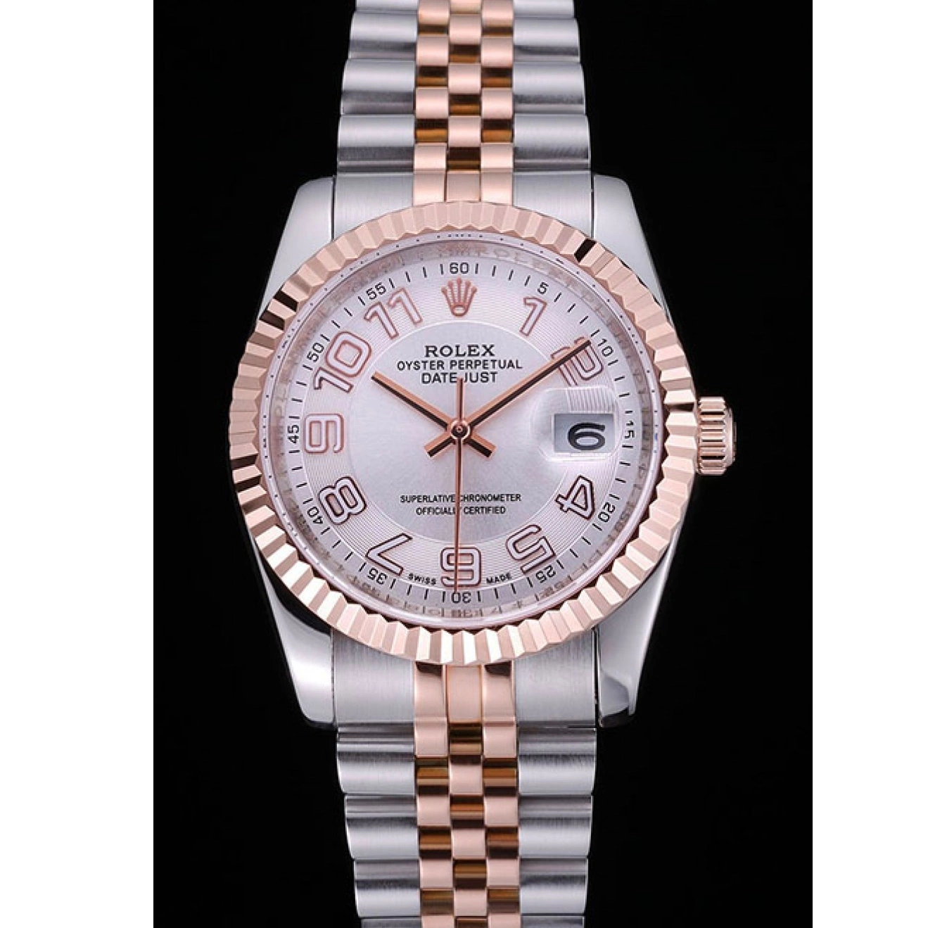 MiroTime 0806 Rolex DateJust White Dial Stainless Steel and Gold Bracelet 622544
